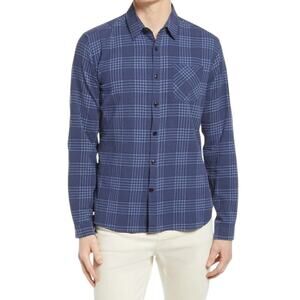 Oliver Spencer NWT New York Special Blue Plaid Button Up LS Shirt Size 15